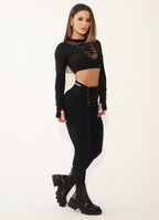 Black Superhot Fiber Blouse BL5345