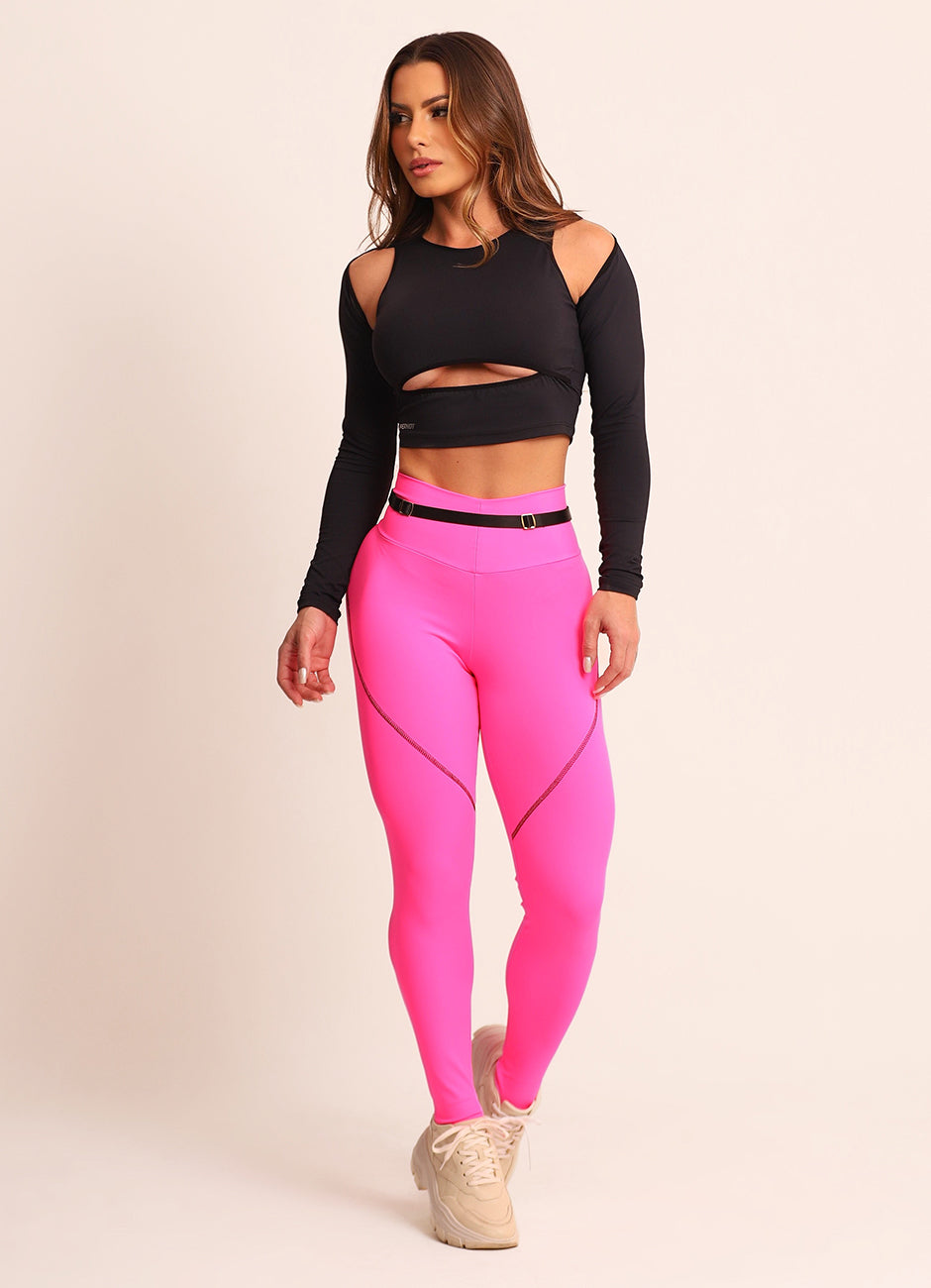 Neon Pink Superhot Legging Blackout CAL5470 Main image
