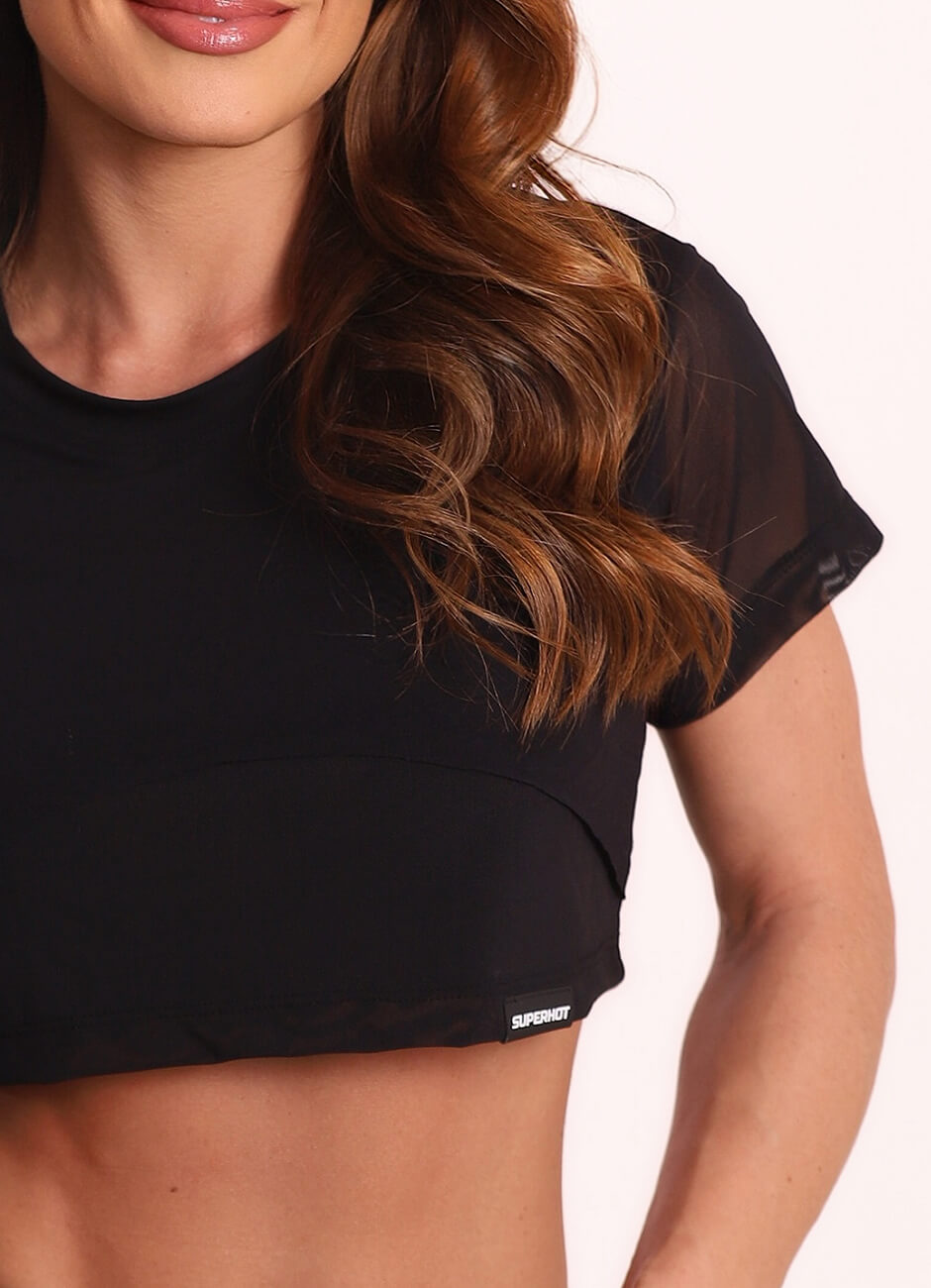 Black Superhot Cropped Fiber BL5626 UPF40+