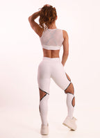 White Superhot Sports Bra Blackout TOP5563 UPF50+ Removable padding