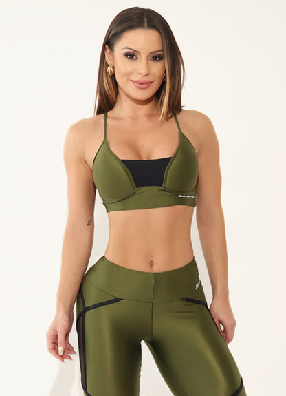 Olive Green Superhot Legging Wet+ CAL5355