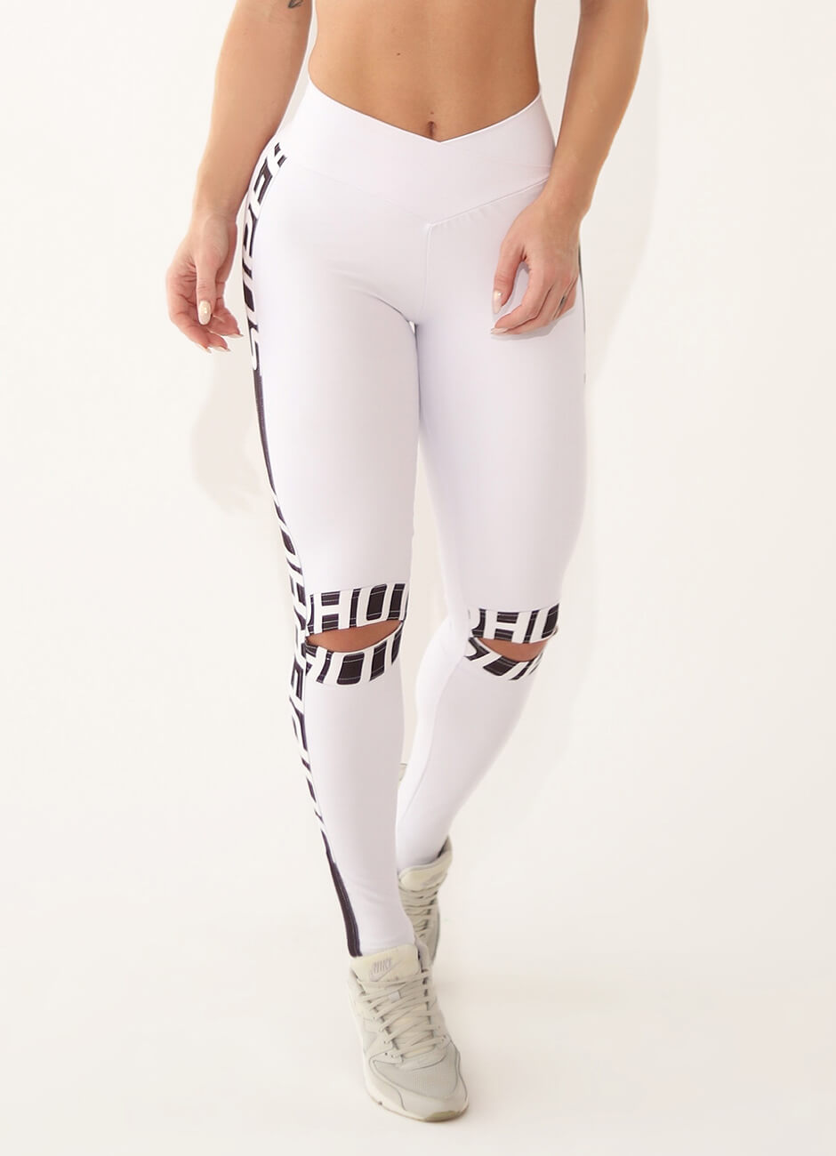 White Superhot Legging Blackout CAL5376
