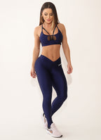Blue Navy Superhot Sports Bra Wet+ TOP5384 Removable Padding