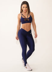 Blue Navy Superhot Sports Bra Wet+ TOP5384 Removable Padding