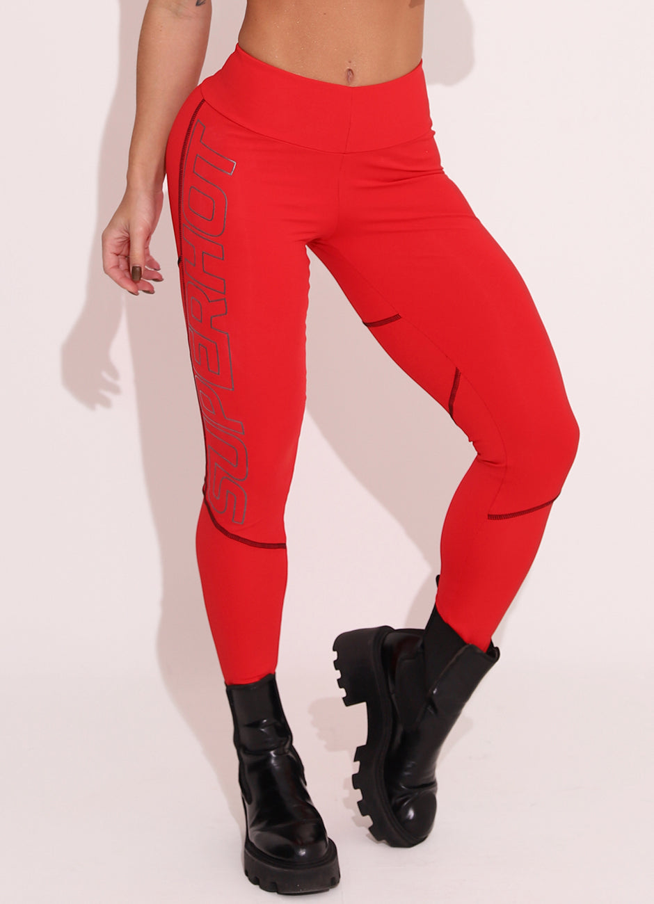 Red Superhot Legging Blackout CAL5419