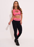 Neon Pink Superhot Sports Bra Blackout TOP5423