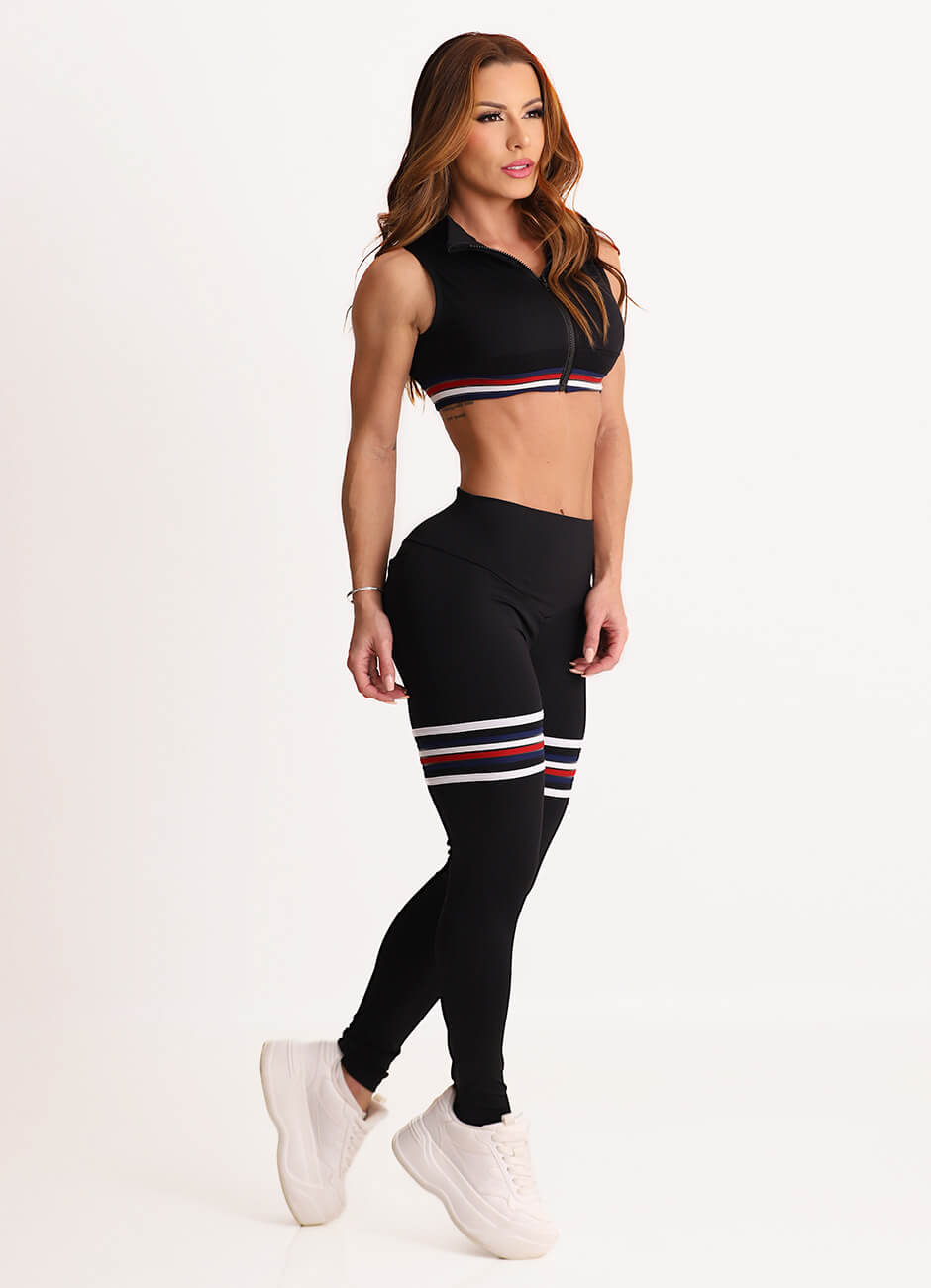 Black Superhot Sports Bra Adptive TOP5566 SPF80+
