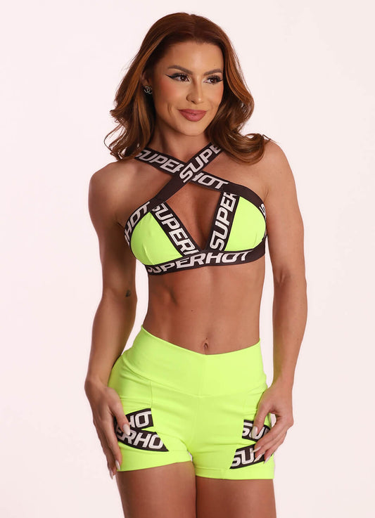 Yellow Superhot Sports Bra Blackout TOP5595 UPF50+