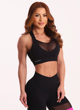 Black Superhot Sports Bra Comfy TOP5609 UPF50+