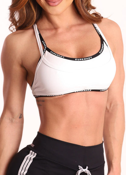 White Superhot Sports Bra Blackout TOP5622 FPS50+