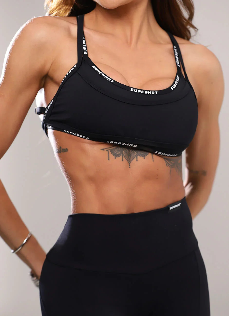 Superhot Blackout Black Leggings CAL5646 UPF50+ Mid Rise