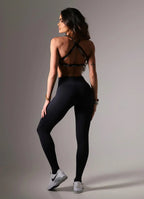 Superhot Blackout Black Leggings CAL5646 UPF50+ Mid Rise