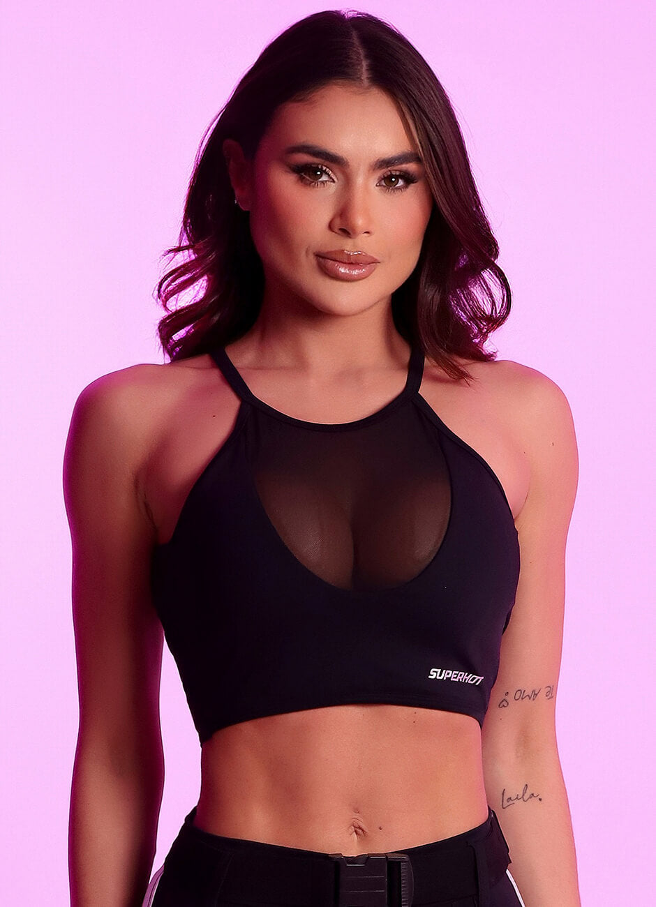 Superhot Blackout Black Sports Bra TOP5665 UPF50+ Imagen principal del producto