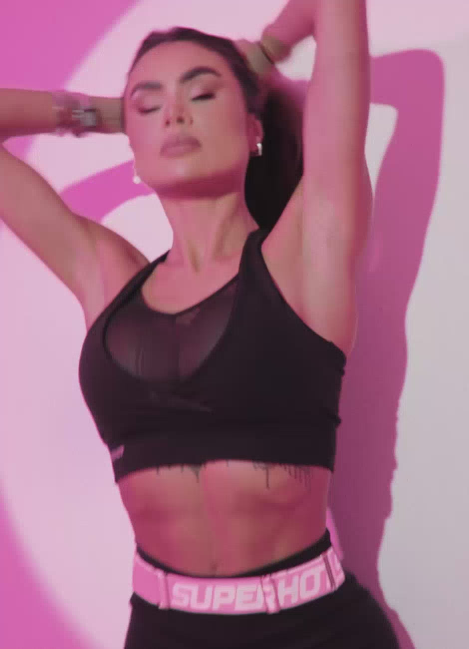 Superhot Comfy Black Sports Bra TOP5609 UPF50+