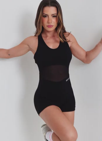 Black Superhot Short Bodysuit Comfy MAC5474