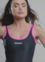 Superhot Wet Black Romper MAC5647 UPF50+ Lined and Unpadded