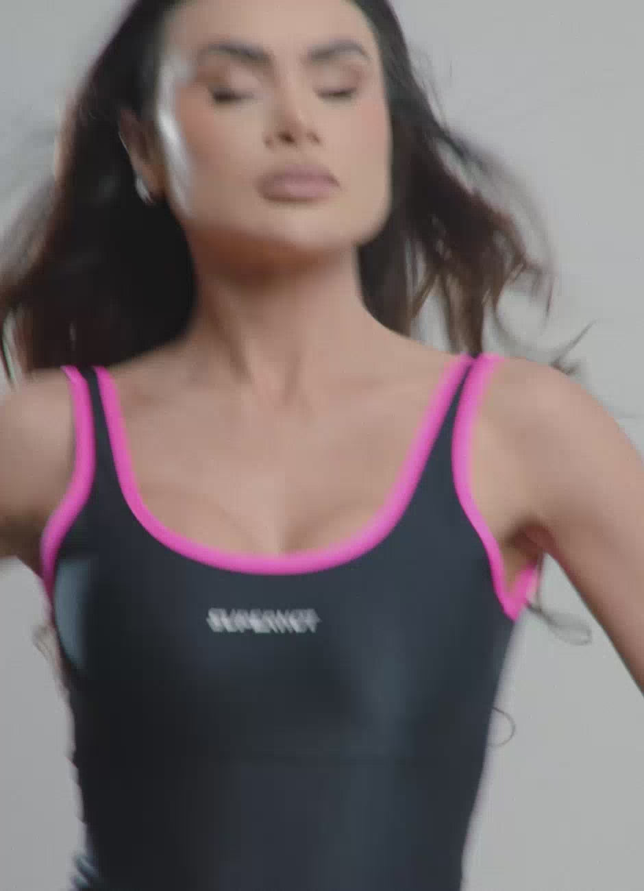 Superhot Wet Black Romper MAC5647 UPF50+ Lined and Unpadded